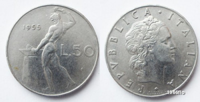 ITALIA 50 LIRE 1955 ** foto