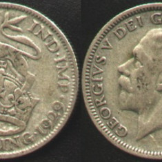 Anglia ONE SHILLING 1929 argint regele George V.