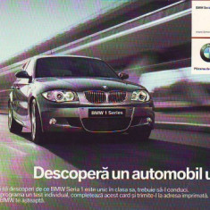 S1077 Carte Postala Reclama BMW seria 1 necirculat