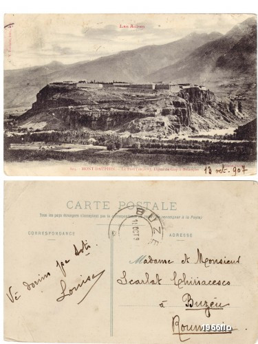 FRANTA FORTUL MONT-DAUPHIN DIN ALPI circulata in 1907 **