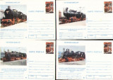 Locomotive, set de 4 carti postale necirculate
