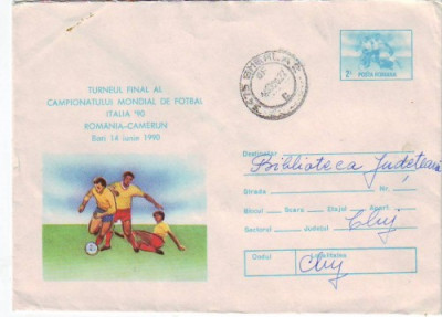 D-484 Intreg Postal Campionatul Mondial Fotbal Romania-Camerun foto