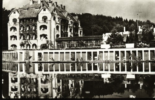 PR, CP,RsR, ocna Sibiului pavilion bai,alb negru,C. 1969
