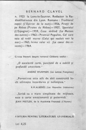 Bernard Clavel - Calatoria tatalui Bernard Clavel - Calatoria tatalui