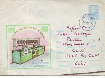 D-281 Intreg Postal Centenarul Sistemului metric in Romania foto