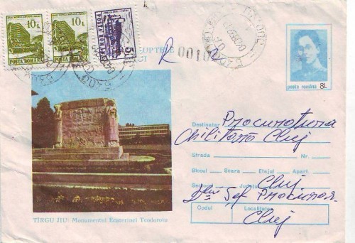 D-181 Intreg Postal Tg Jiu Monumentul Ecaterinei Teodoroiu