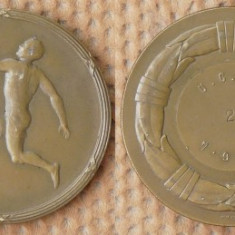 Placheta din bronz , Romania , UCLA , 1948