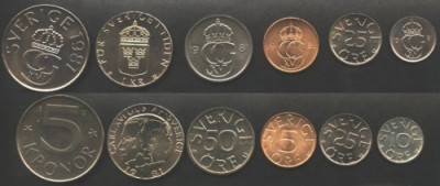 Suedia set monede 1987 UNC foto
