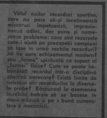 Stan Aurelian - Exista o limita fizica a recordurilor sportive ? foto