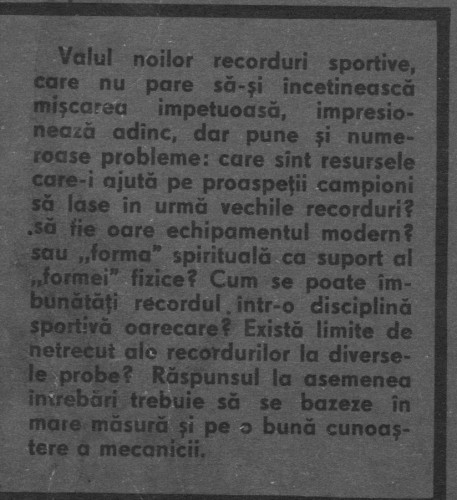 Stan Aurelian - Exista o limita fizica a recordurilor sportive ?