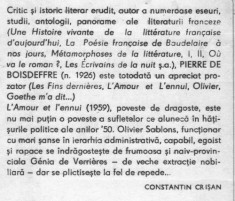 Pierre de Boisdeffre - Dragostea si plictisul