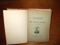 Poezie greaca - Sapho et huit poetesses grecques, 1909 foto