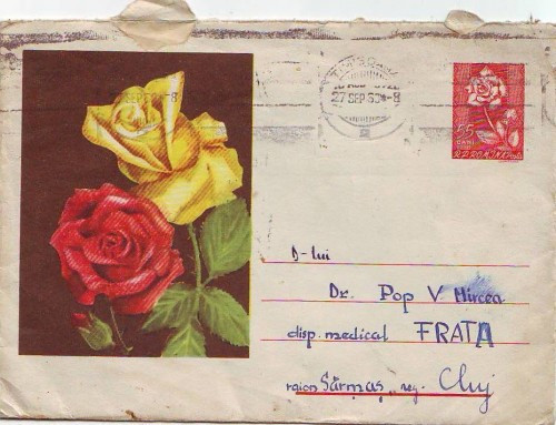 D-735 Intreg Postal Trandafiri Ilustratie