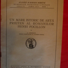 G.OPRESCU - HENRI FOCILLON-mare istoric de arta - 1944