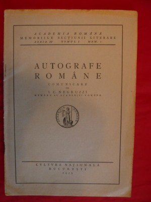 I.C.NEGRUZZI - AUTOGRAFE ROMANE - ed.1923 foto
