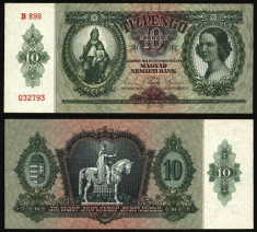 UNGARIA BANCNOTA DE 10 PENGO 1936 NECIRCULATA UNC foto