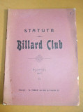 Statute BILLIARD CLUB, Ploesti 1907