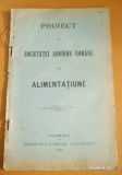 Proiect al Societatii de ALIMENTATIUNE, Ploesti 1901