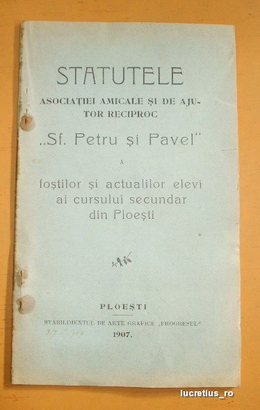 Statutele Sf. Petru si Pavel, Ploesti 1907