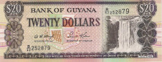Bancnota 20 dollars Guyana UNC foto
