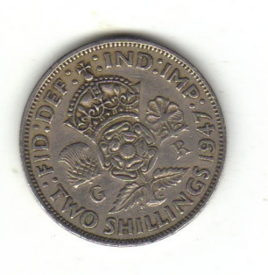 bnk mnd Marea Britanie Anglia 2 shillings 1947 foto