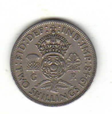 bnk mnd Marea Britanie Anglia 2 shillings 1948 foto