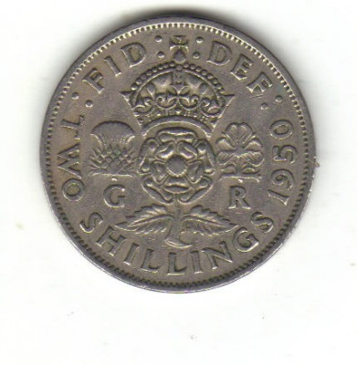bnk mnd Marea Britanie Anglia 2 shillings 1950 foto