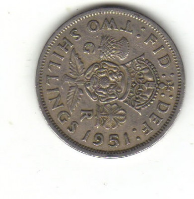 bnk mnd Marea Britanie Anglia 2 shillings 1951 foto