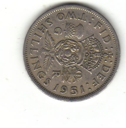 bnk mnd Marea Britanie Anglia 2 shillings 1951
