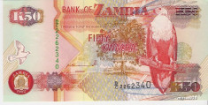 Bancnota 50 kwacha Zambia UNC necirculata foto