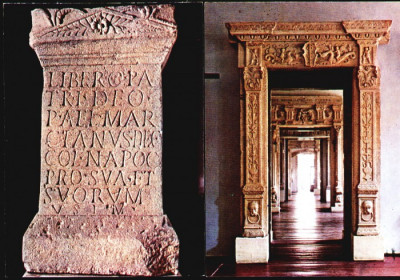 Ilustrate lot 2 buc inscriptie romana si lapidarul MNI Cluj foto