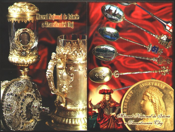 Lot 2 buc ilustrate postale cu obiecte argint MNI Cluj