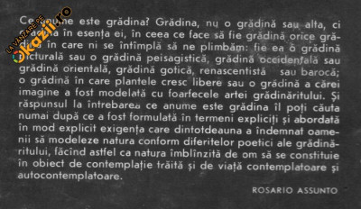 Rosario Assunto - Scrieri despre arta . Filosofia gradinii ... foto