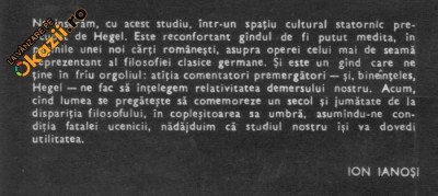 Ion Ianosi - Hegel si arta foto