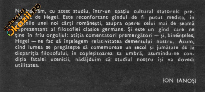 Ion Ianosi - Hegel si arta