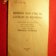 N.IORGA - RASPUNS LA MESAJUL TRONULUI - ed. 1939