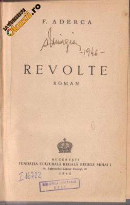 Felix Aderca / REVOLTE (editie 1945) foto