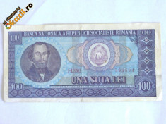 Bancnota Romania 100 lei - 1966 foto