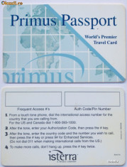 CARD PRIMUS PASSPORT SPECIMEN - PENTRU COLECTIONARI ** foto
