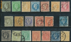 RFL 1872-4 ROMANIA serie completa Paris-Bucuresti stampilata incluzand eroarea de 5 bani albastru foto