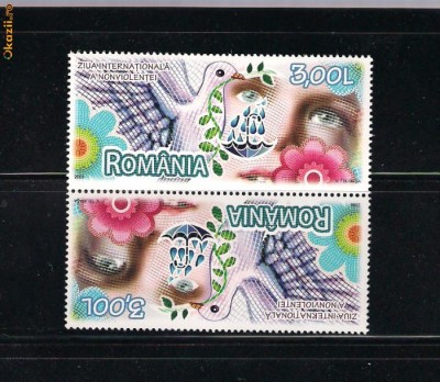 ROMANIA 2009 - ZIUA NONVIOLENTEI, TETE BECHE 1, MNH - LP 1847d foto