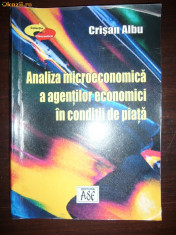 ANALIZA MICROECONOMICA A AGENTILOR ECONOM. IN CONDITII DE PIATA foto