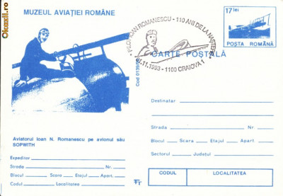 Carte postala aviator Ioan N. Romanescu foto