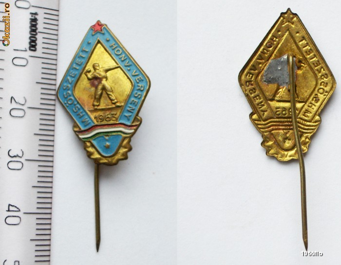 INSIGNA SPORT COMUNISTA UNGARIA HONV. VERSENY 1963 **
