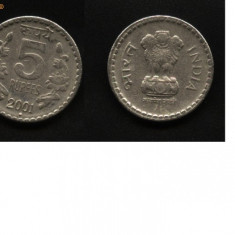 Moneda 5 rupees India 2001