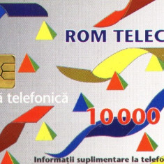 Cartela telefonica Romtelecom, 10000 lei, cip Gem2-2, 1995