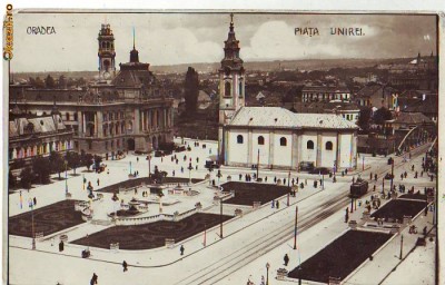 4050 Oradea Piata Unirii Tramvai circulata foto