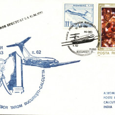 AA Aerofilatelie ,avioane transport, circulat prin avion Calcuta