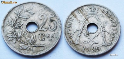 BELGIA 25 CENTIMES 1929 ** foto