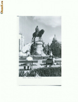 CP163-45 Cluj -Statuia lui Matei Corvin -RPR -circulata 1963 foto
